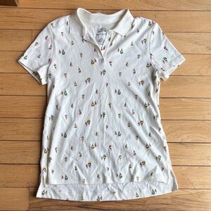 Croft & Barrow The Classic Polo with sailboats. 100% cotton, size small